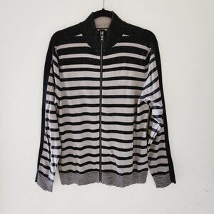 14TH & UNION full zipper striped sweater